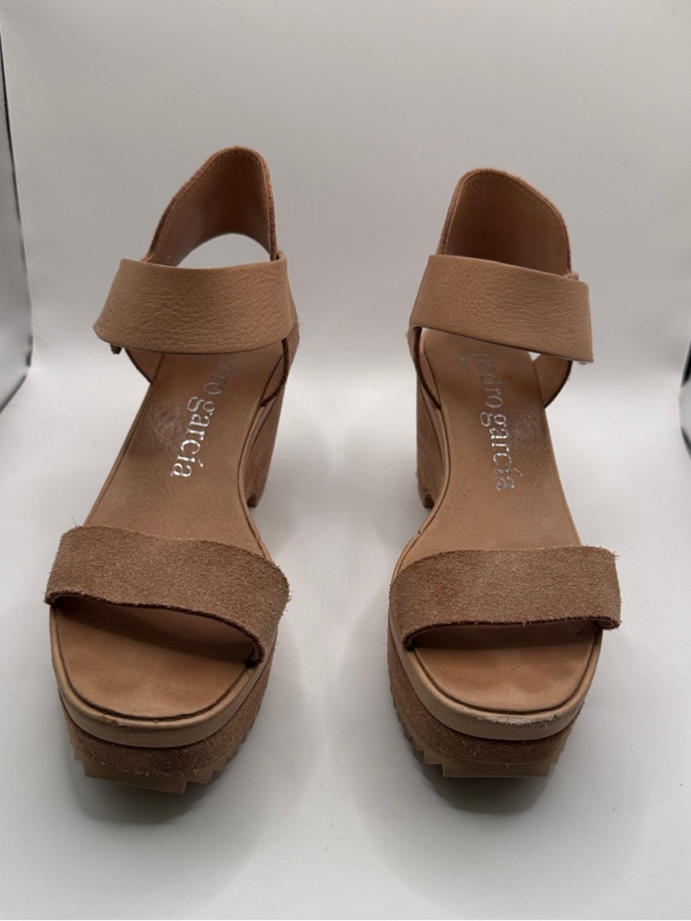 Pedro Garcia Suede Platform Sandals - Nude/Tan